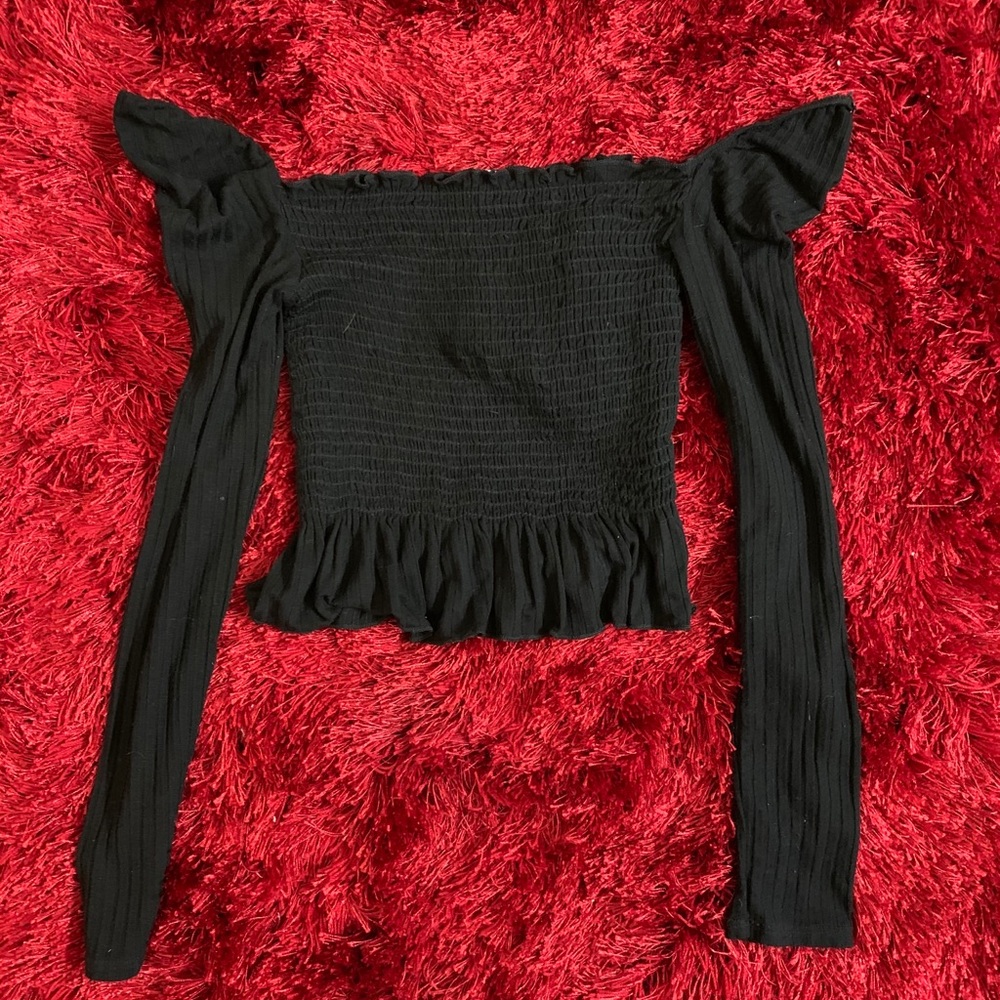 Black Square Neck Top - Picture 7 of 9